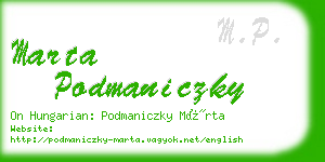 marta podmaniczky business card